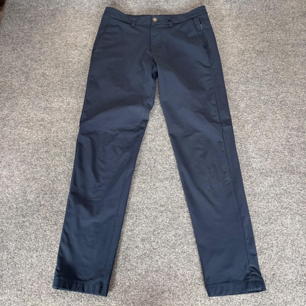 Lululemon Commission Pants Mens 31 (32x30) Navy Blue Slim Fit Chino Golf Casual